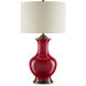 Lilou 31.5 inch 150 watt Red and Antique Brass Table Lamp Portable Light