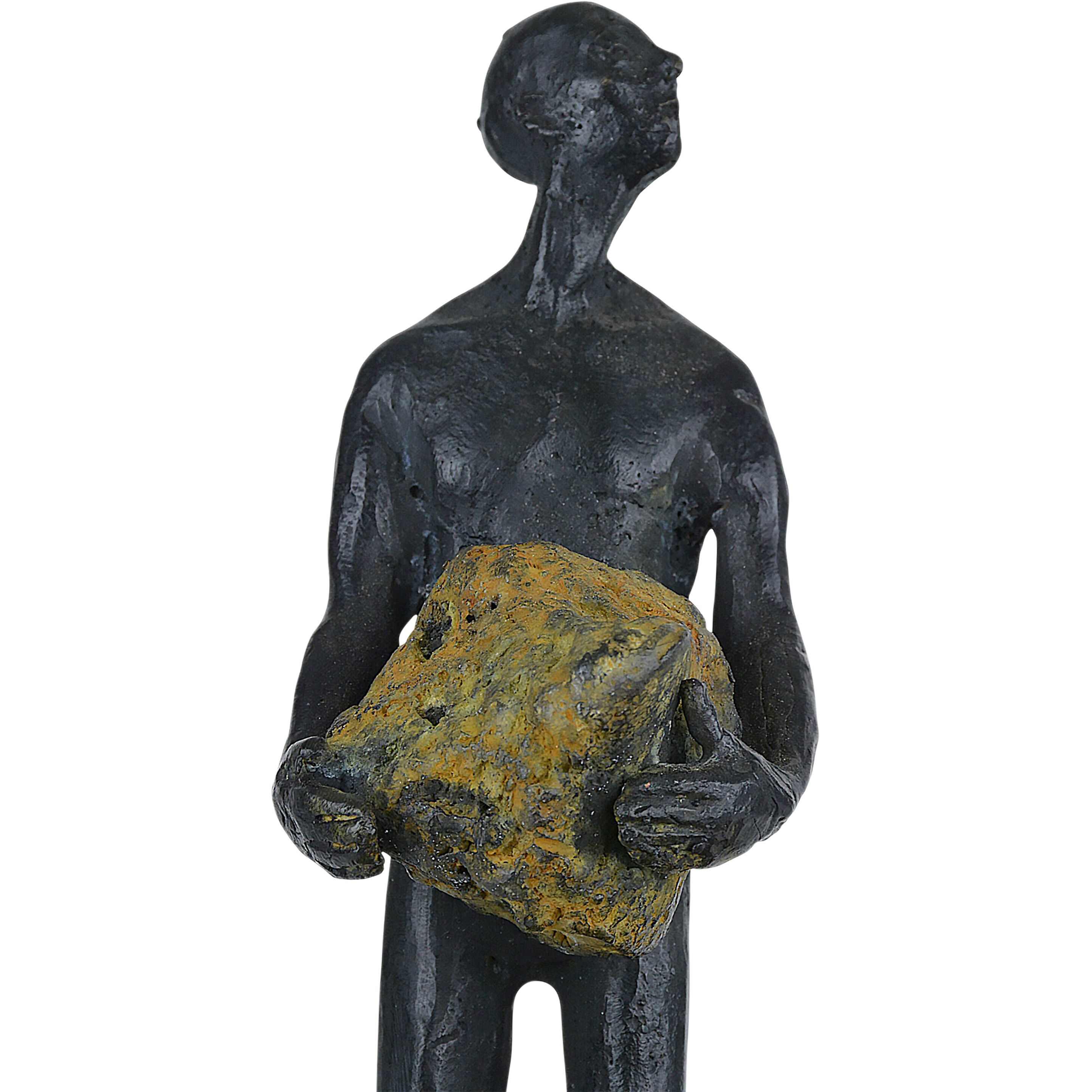 Man on Rock 14.75 X 12.5 inch Sculpture, Small