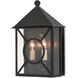 Ripley 2 Light 15.25 inch Midnight Outdoor Wall Sconce, Medium