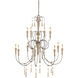 Hannah 12 Light 53 inch Stockholm White/Rust Chandelier Ceiling Light, Large