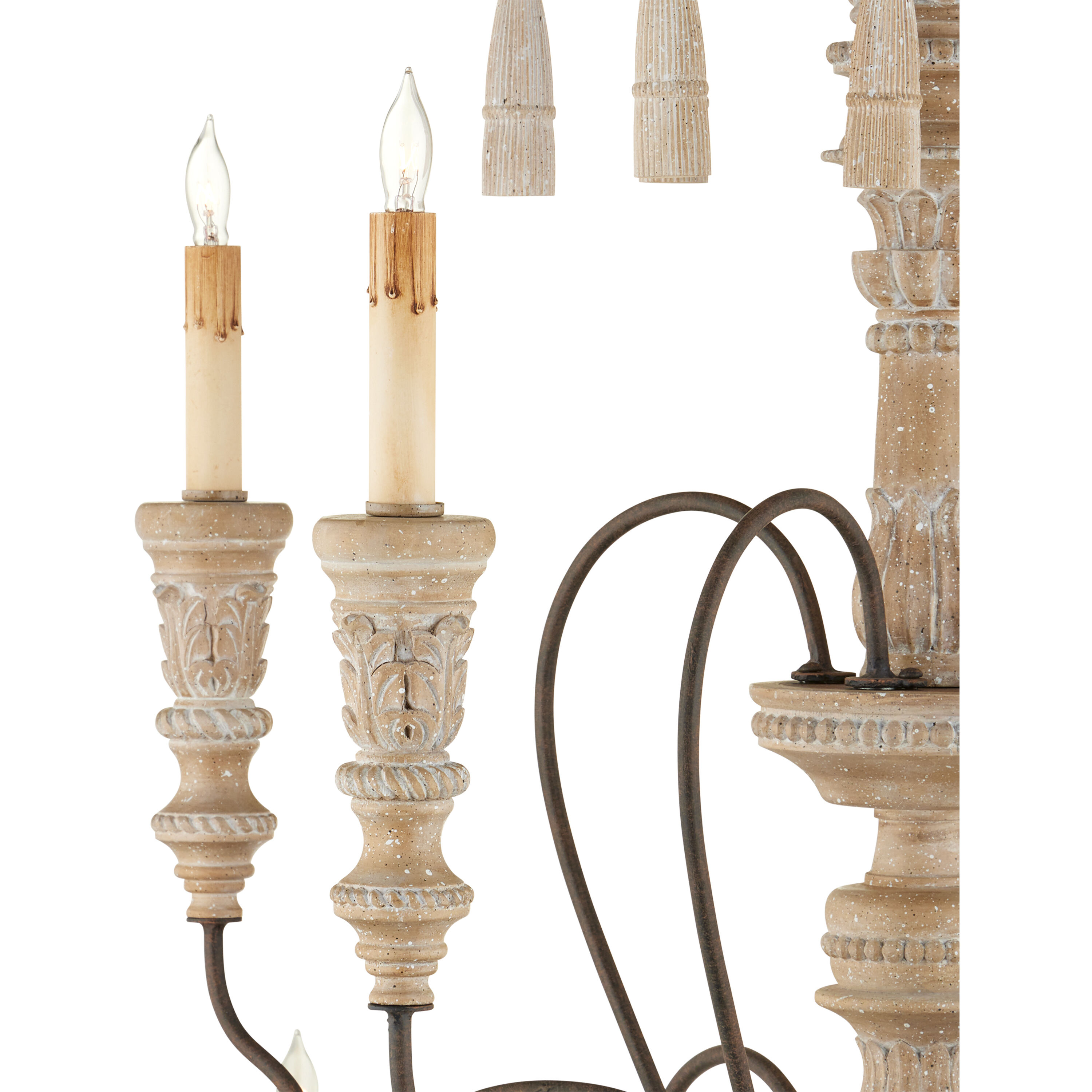 Hannah 12 Light 53 inch Stockholm White/Rust Chandelier Ceiling Light, Large