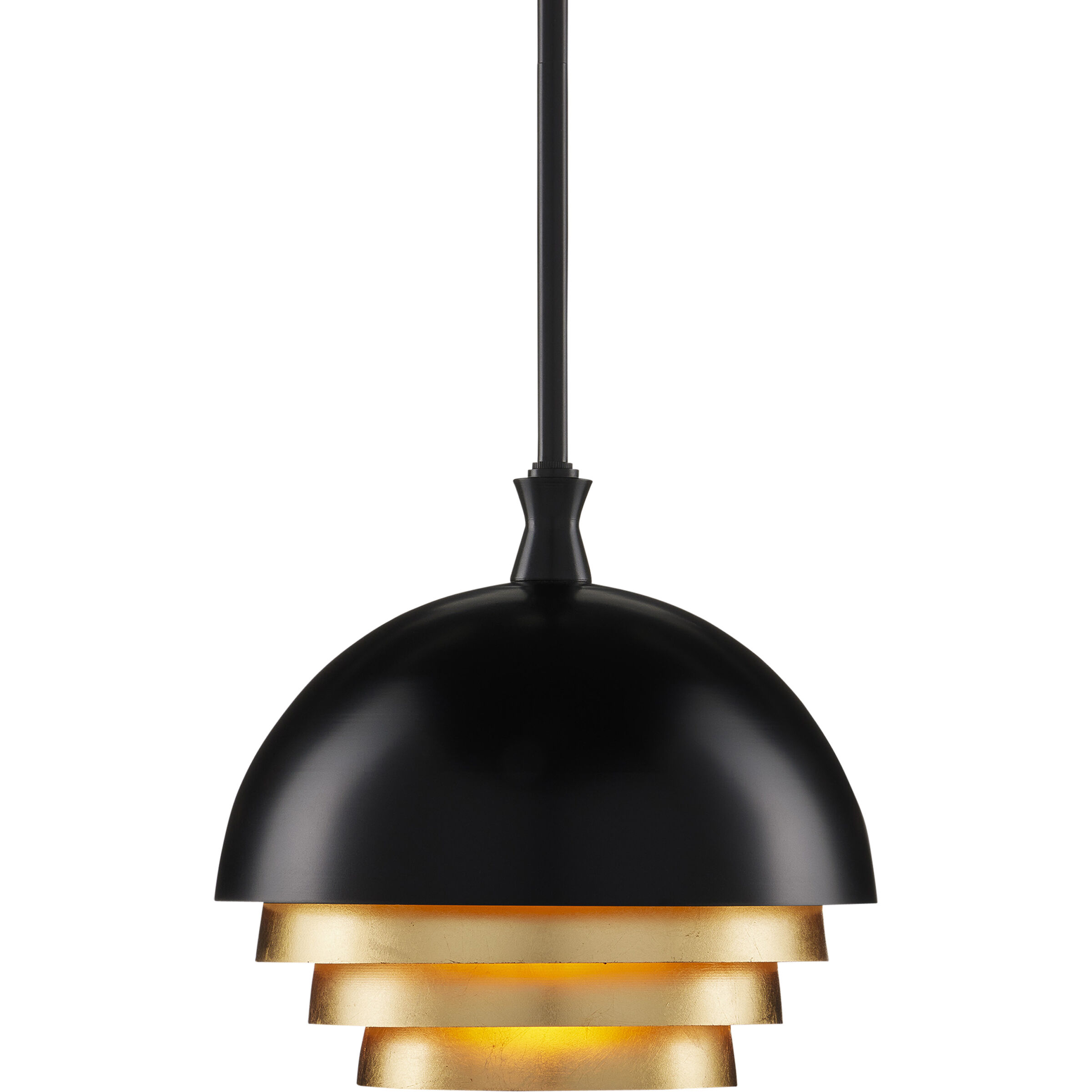 Salviati 1 Light 9.75 inch Black/Gold Leaf Pendant Ceiling Light