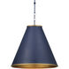 Pierrepont 1 Light 22 inch Hiroshi Dark Blue and Contemporary Gold Leaf Pendant Ceiling Light, Large
