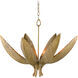 Bird of Paradise 6 Light 33 inch Antique Brass Chandelier Ceiling Light, Convertible to Semi-Flush