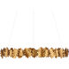 English Oak 1 Light 32.5 inch Gold Leaf Chandelier Ceiling Light