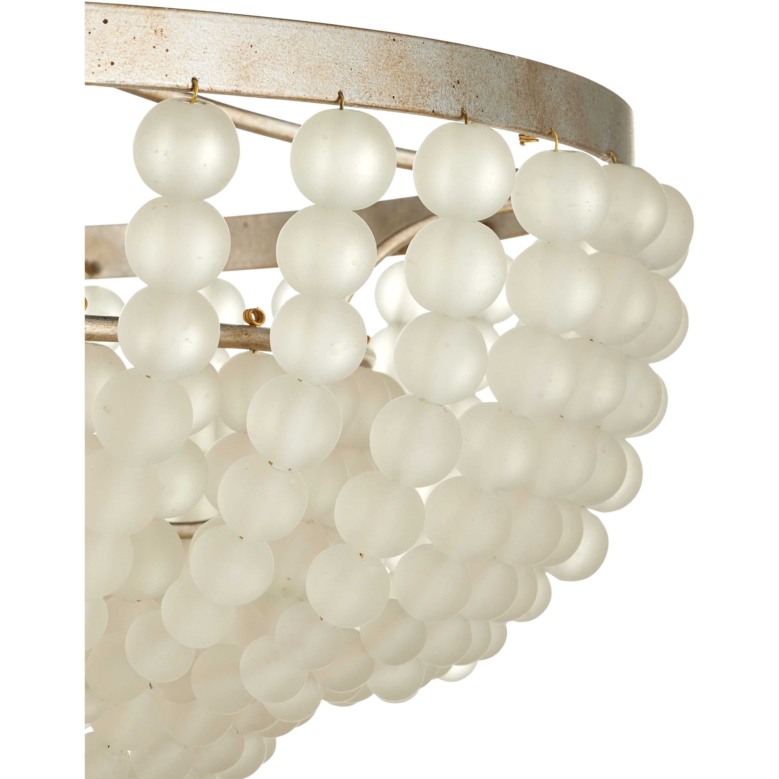 Chanteuse 4 Light 30.75 inch Frosted/Silver Granello Semi-Flush Mount Ceiling Light