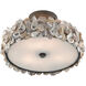 Oyster 3 Light 19 inch Textured Bronze/Natural Semi-Flush Mount Ceiling Light