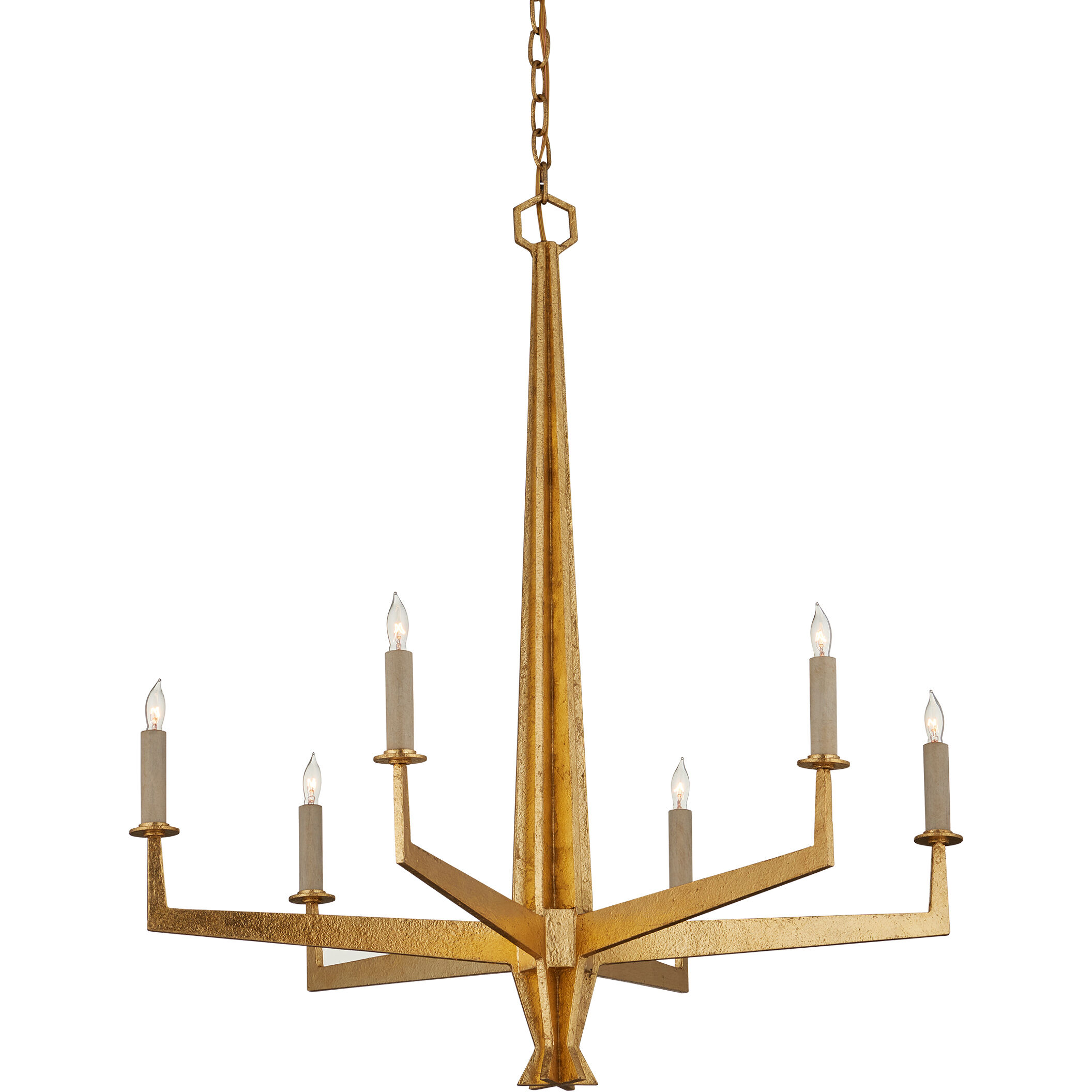 Goldfinch 6 Light 29.5 inch Washed Lucerne Gold Chandelier Ceiling Light, Medium