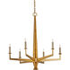Goldfinch 6 Light 29.5 inch Washed Lucerne Gold Chandelier Ceiling Light, Medium