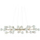 Chaldea 30 Light 39.5 inch Contemporary Silver Leaf and Frosted Chandelier Ceiling Light