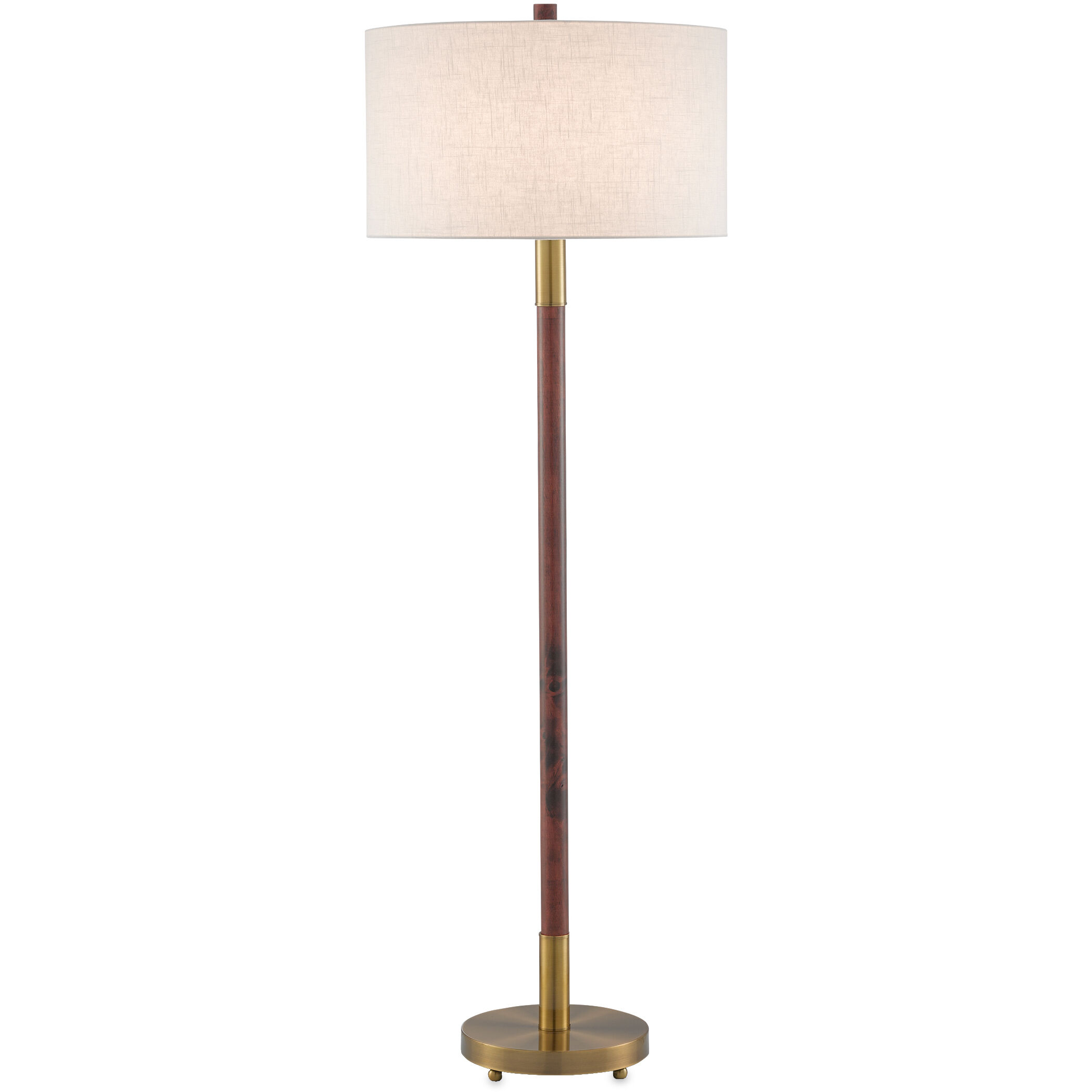 Bravo 66.25 inch 150 watt Mahogany/Antique Brass Floor Lamp Portable Light
