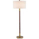 Bravo 66.25 inch 150 watt Mahogany/Antique Brass Floor Lamp Portable Light