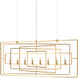 Metro 8 Light 54 inch Contemporary Gold Leaf Chandelier Ceiling Light
