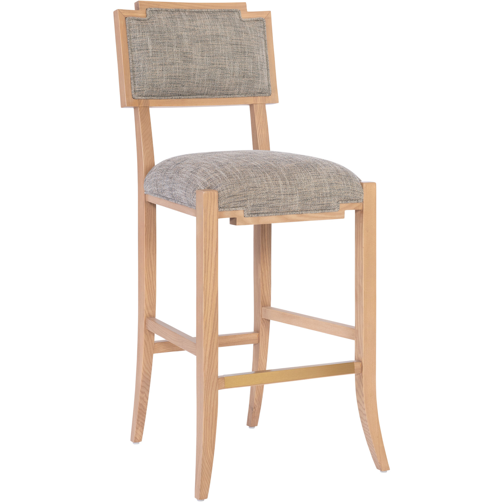 Melanie 46 inch Blonde Ash Wood/Brass Bar Stool