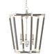 Bastian 3 Light 23.5 inch Chateau Gray/Contemporary Silver Leaf Chandelier Ceiling Light, Small