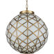 Polyhedron 1 Light 16 inch White/Antique Brass Pendant Ceiling Light