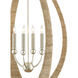 Menorca 4 Light 19.5 inch Natural Abaca Rope/Silver Leaf/Smokewood Chandelier Ceiling Light