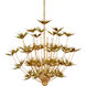 Midsummer 9 Light 39 inch Contemporary Gold Leaf/Contemporary Gold/Green Chandelier Ceiling Light