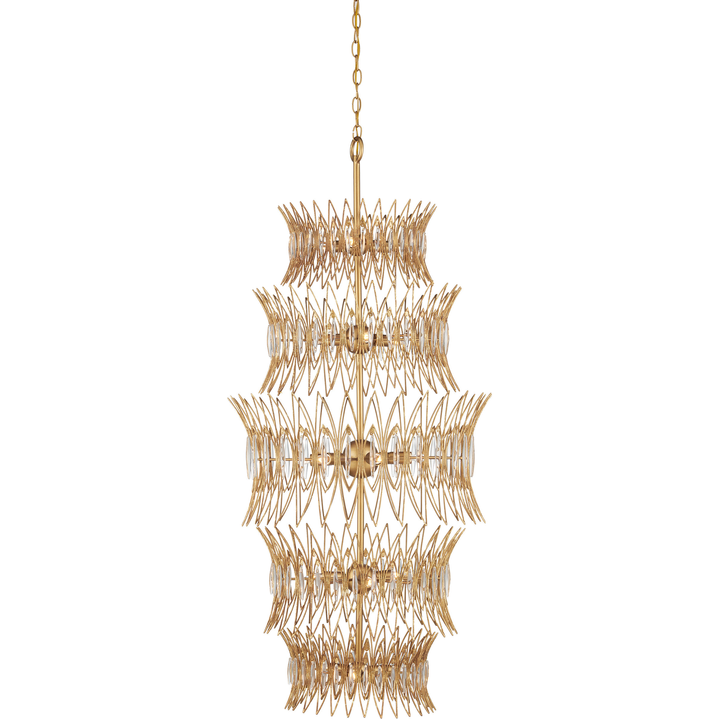Marquise 18 Light 23.5 inch Clear/Luxor Gold Chandelier Ceiling Light, Large