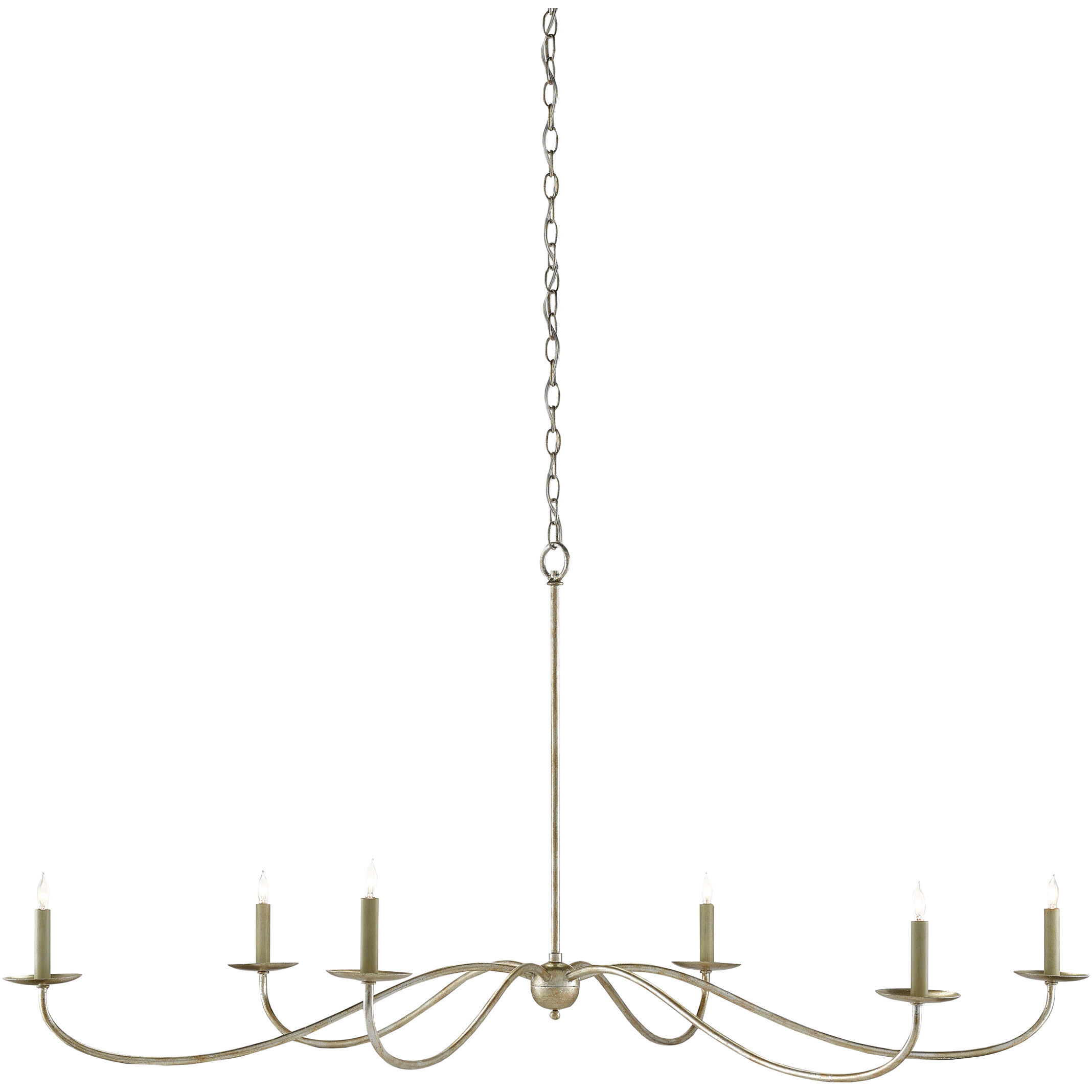 Saxon 6 Light 63 inch Silver Granello Chandelier Ceiling Light
