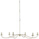 Saxon 6 Light 63 inch Silver Granello Chandelier Ceiling Light