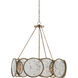 Oliveri 6 Light 34 inch Pyrite Bronze/Raj Mirror Chandelier Ceiling Light