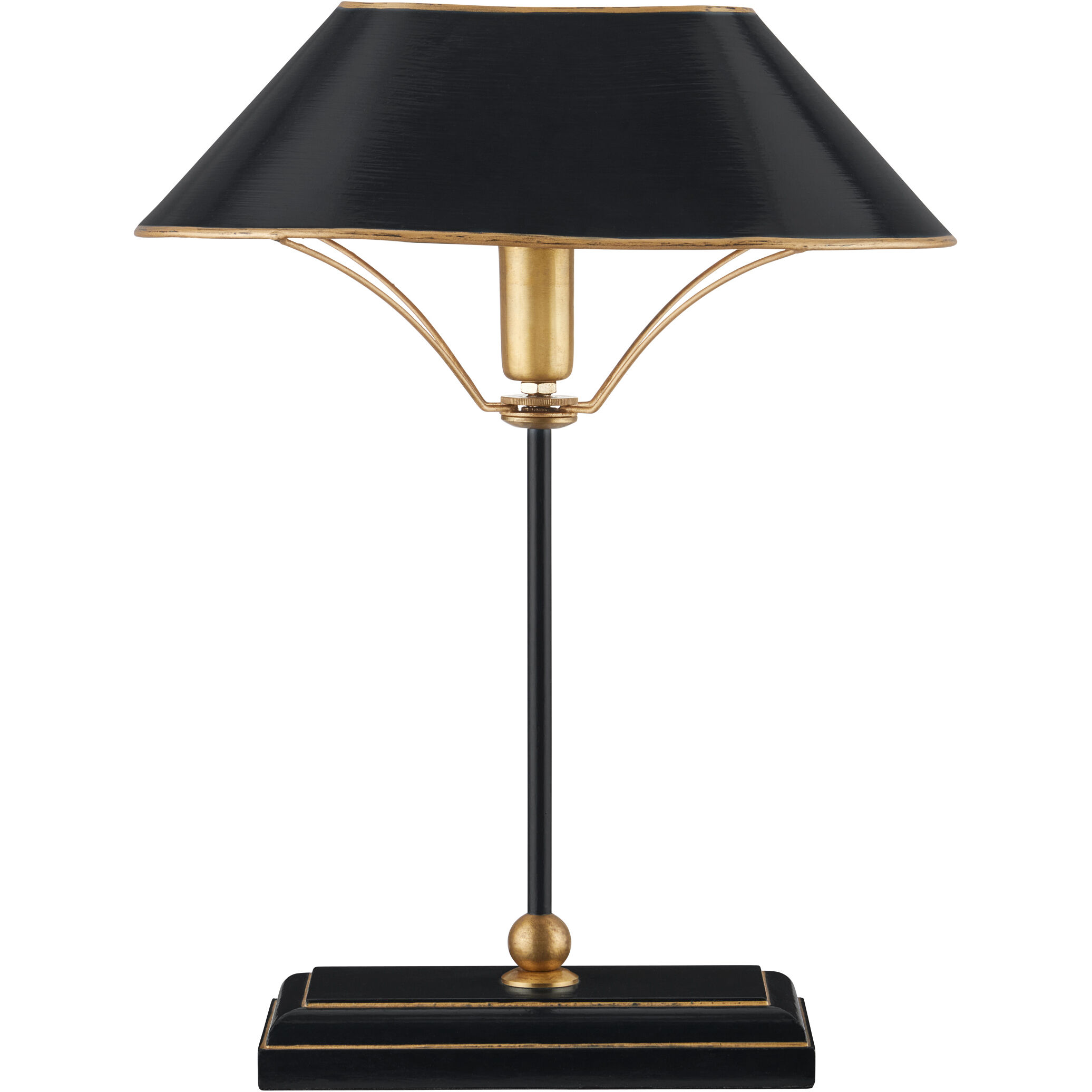 Daphne 16.5 inch 60 watt Black/Antique Gold Table Lamp Portable Light