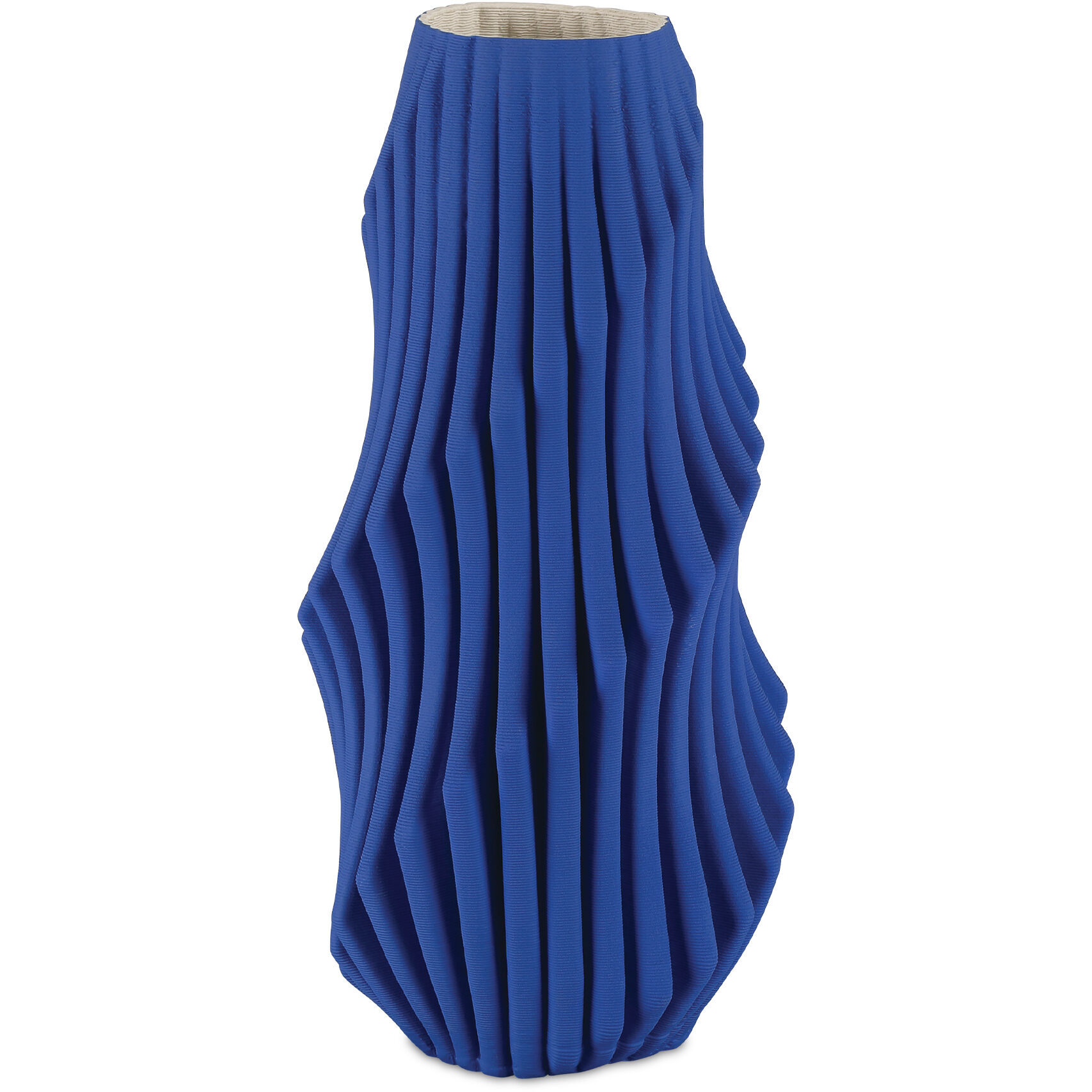 Blue Pleat 13.75 X 6.75 inch Vase, Medium