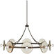 Circumstellar 8 Light 37.25 inch Black Iron/Clear Disc Chandelier Ceiling Light