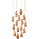 Rame 15 Light 23 inch Copper/Silver/Painted Silver Multi-Drop Pendant Ceiling Light