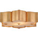 Grand Lotus 2 Light 19 inch Antique Gold Leaf Flush Mount Ceiling Light