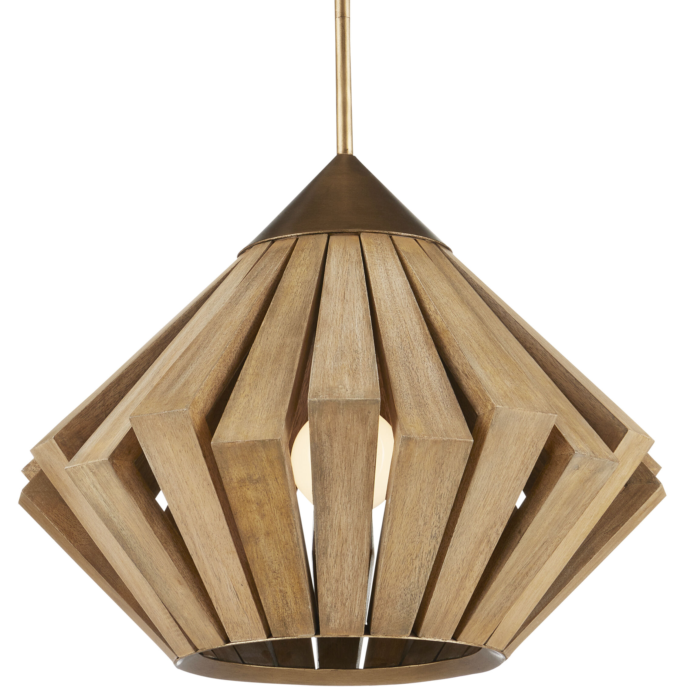 Plunge 1 Light 18 inch Brass and Toffee Pendant Ceiling Light