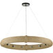 Portmeirion 12 Light 50 inch Satin Black/Abaca Rope Chandelier Ceiling Light, Large