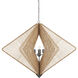 Shizen 3 Light 47 inch Natural Rope and Hiroshi Gray Chandelier Ceiling Light, Hiroshi Koshitaka Collection