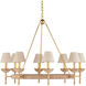 Vichy 8 Light 35.5 inch Natural/Contemporary Gold Leaf/Contemporary Gold Chandelier Ceiling Light, Suzanne Duin Collection