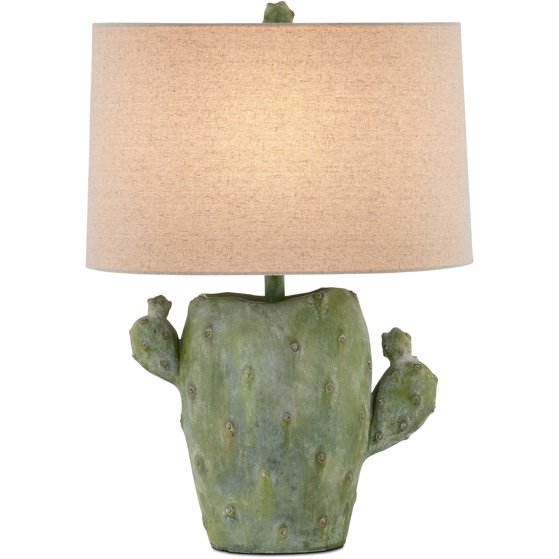Cactus 27 inch 150 watt Antiqued Green Table Lamp Portable Light