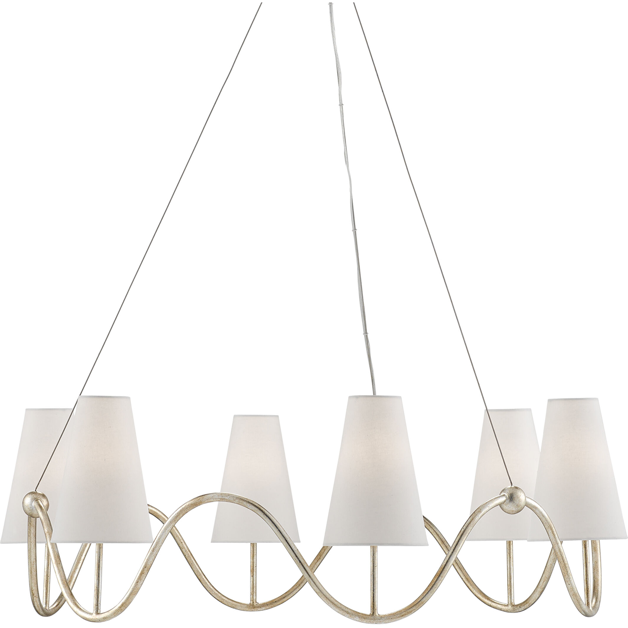 Kadir 6 Light 38.75 inch Silver Granello Chandeliers Ceiling Light