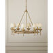 Vichy 8 Light 35.5 inch Natural/Contemporary Gold Leaf/Contemporary Gold Chandelier Ceiling Light, Suzanne Duin Collection