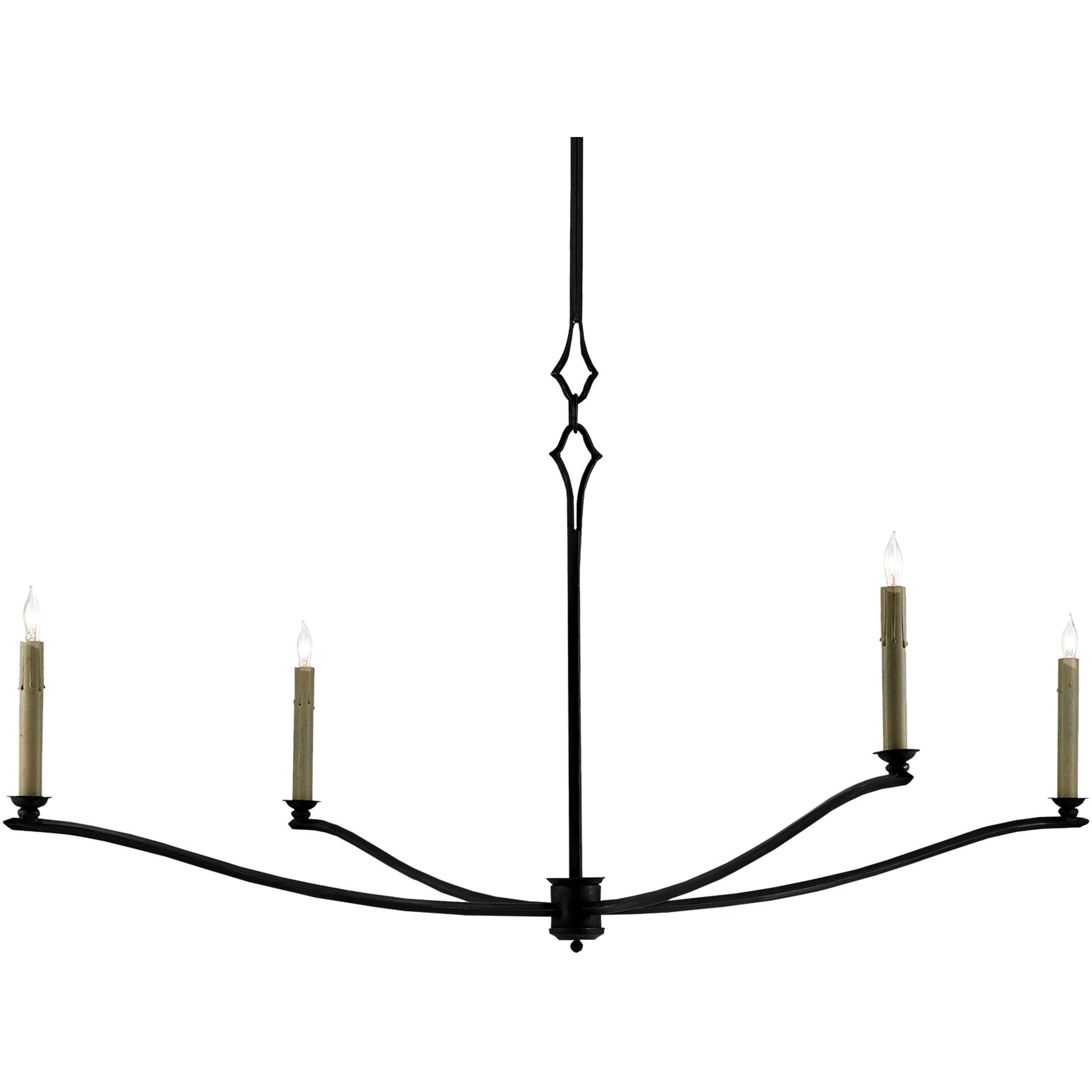 Knole 4 Light 49 inch French Black Chandelier Ceiling Light