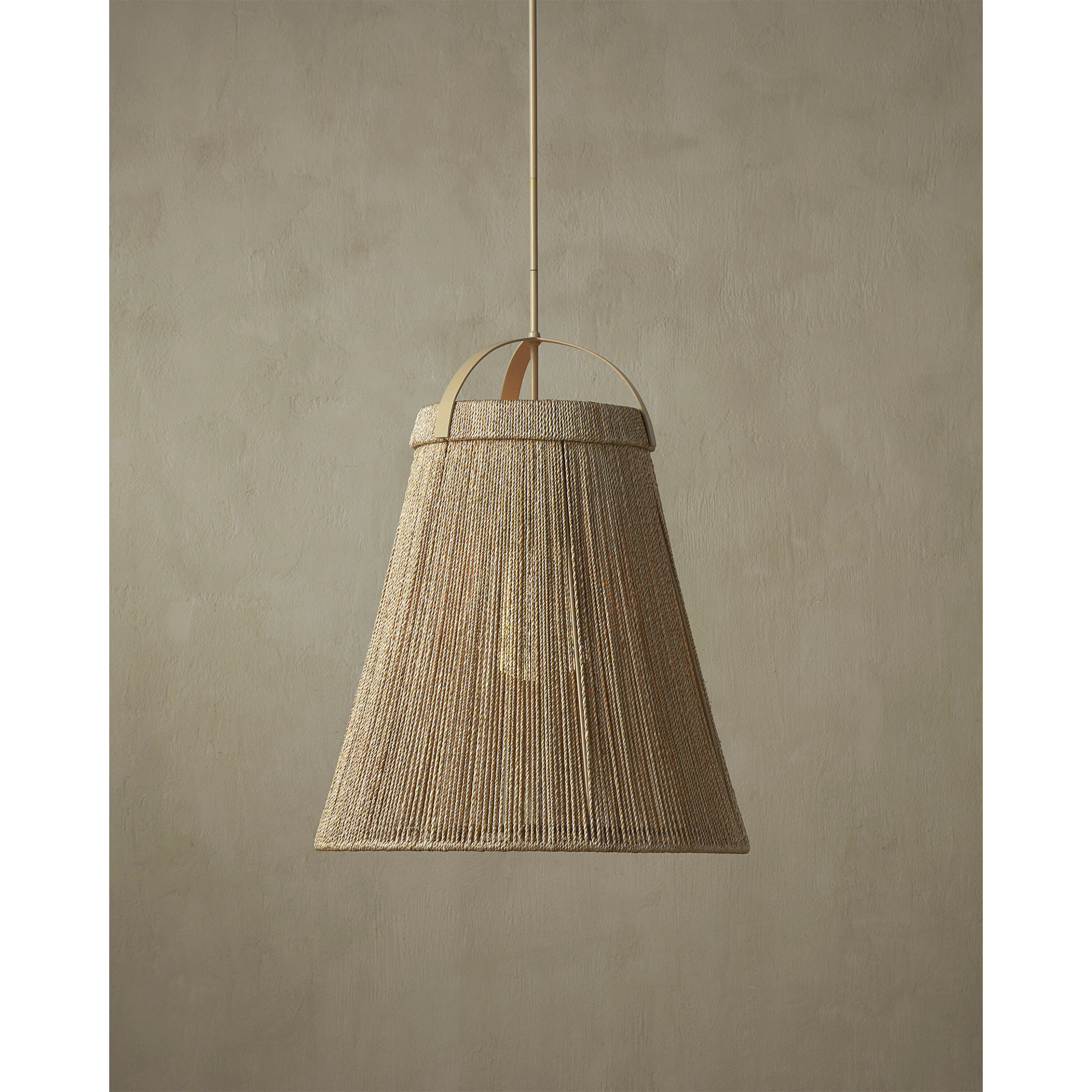 Parnell 1 Light 27.75 inch Natural/Beige/Frosted White Pendant Ceiling Light