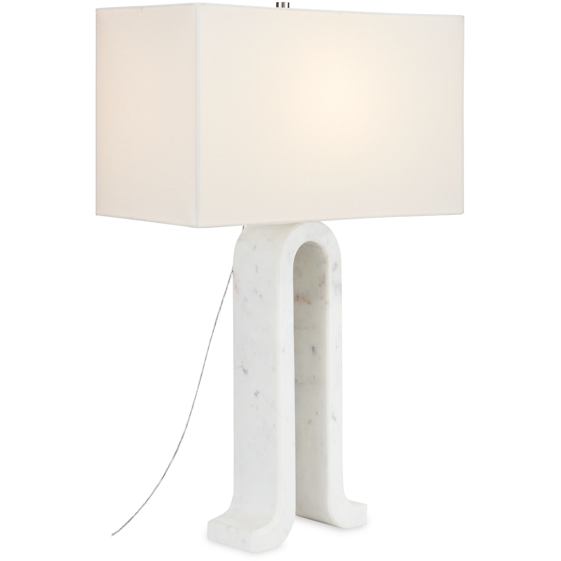 Leo 30.25 inch 150 watt White Marble Table Lamp Portable Light