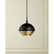 Salviati 3 Light 17.75 inch Black and Gold Leaf Pendant Ceiling Light, Large