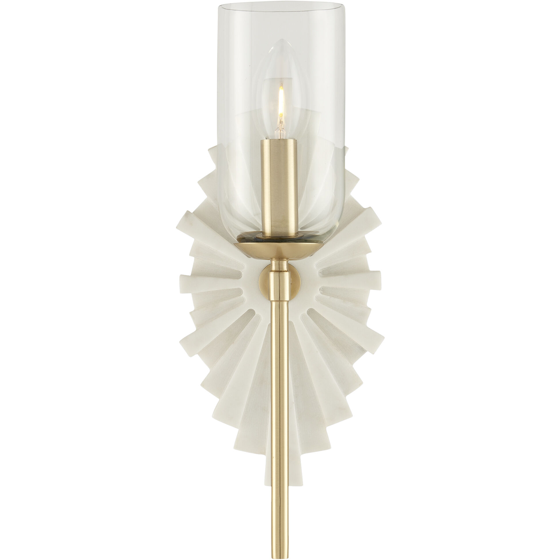 Benthos 1 Light 6 inch White and Brass and Clear Bath Sconce Wall Light