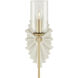 Benthos 1 Light 6 inch White and Brass and Clear Bath Sconce Wall Light