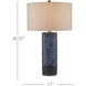 Polka Dot 28.25 inch 150 watt Reactive Blue and Polished Brass Table Lamp Portable Light