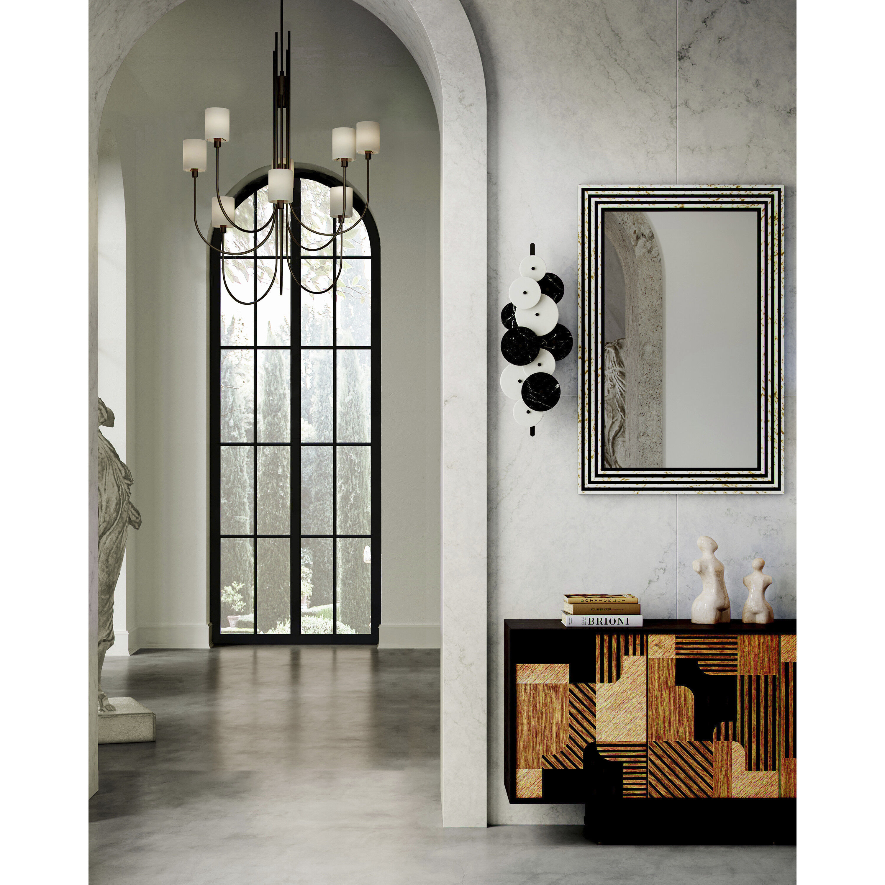 Archetype 8 Light 32.5 inch Statuary Bronze/Antique Brass Chandelier Ceiling Light