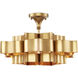 Grand Lotus 1 Light 20.25 inch Antique Gold Leaf Chandelier Ceiling Light, Small, Semi-Flush Convertible