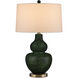 Kinnaird 27 inch 150 watt Moss Green/Antique Brass Table Lamp Portable Light