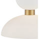 Zevio 1 Light 15.75 inch Antique Brass and White and Opaque Pendant Ceiling Light