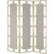 Camille 83 inch Cream/Brushed Brass/Mirror Screen